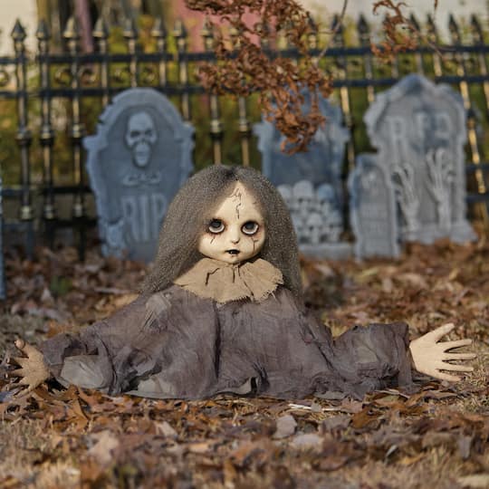 Michaels, 12" Creepy Doll Grave Breaker by Ashland® – Category: Halloween Tabletop Decor